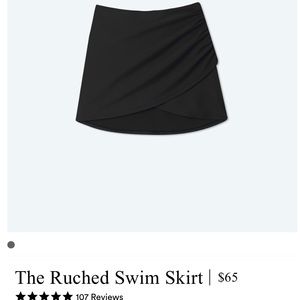 Summersalt Black 1x Ruhed swim skirt